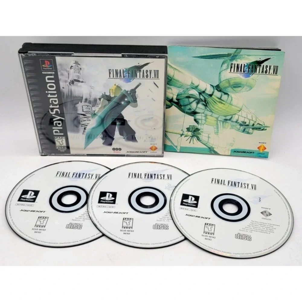 Final Fantasy VII 7 Sony PlayStation 1 PS1 1st Press REALISTIC VIOLENCE Variant